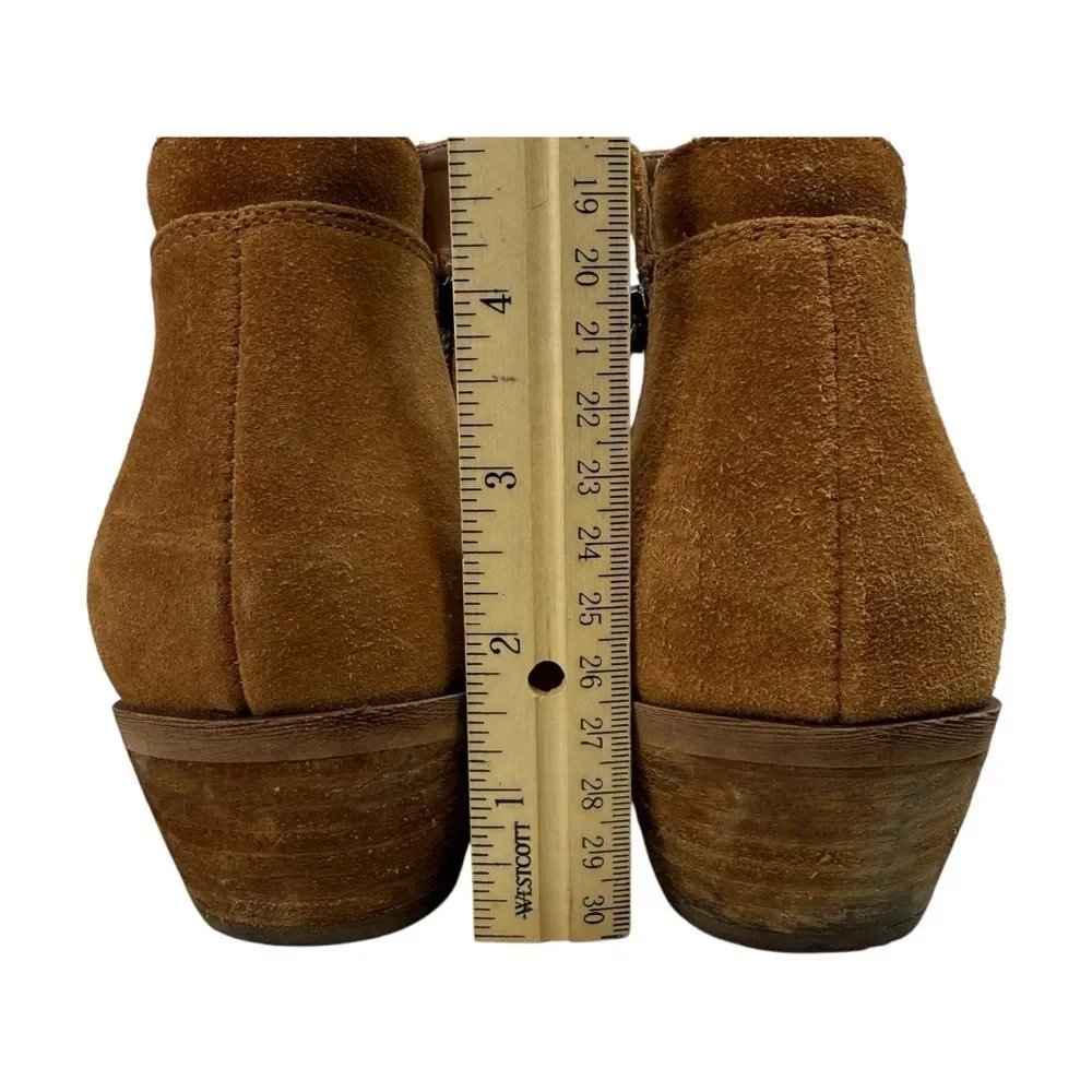 Sam Edelman Packer Suede Western Ankle Boots Tan Size 9 Boho Festival